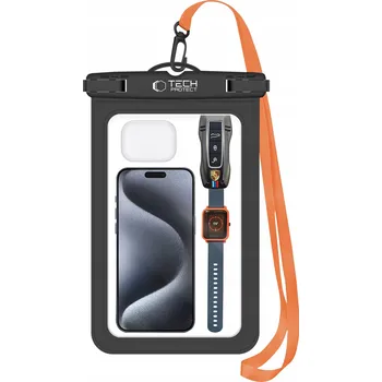 Pouzdro na mobilní telefon Pouzdro voděodolné Tech-Protect černé, univerzální do 8.9 palců