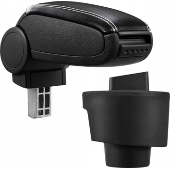 Loketní opěrka PROTEC Loketní opěrka pro Seat Ibiza 6J, syntetická kůže, černá s bílým prošíváním, 200