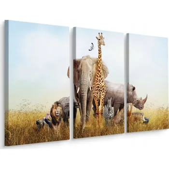 Obraz Obraz Triptych Divoká ZVÍŘATA Safari 3D 60x40