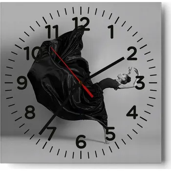 Hodiny Nástěnné hodiny do obýváku 40x40 Tanec Tiché skleněné hodiny