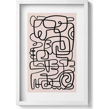 Obraz Dekorativní obraz v rámu do obýváku Abstraktní umění tvary 40x60 cm