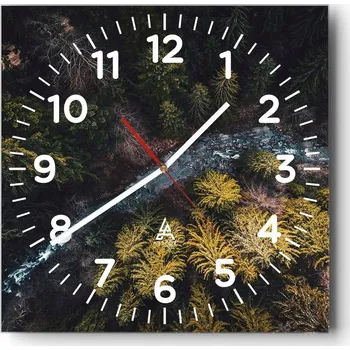 Hodiny Nástěnné hodiny do obýváku 40x40 Les Tiché hodiny na skle Stylové