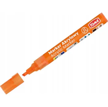 Akrylový popisovač TOMA TO-403 se zkoseným hrotem, neonově oranžový