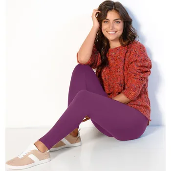 Dámské legíny Moltonové hřejivé legíny s vysokým pasem švestková 38/40