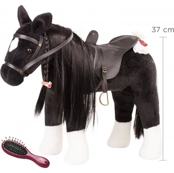 Doplněk pro panenku Götz česací kůň černý- koník pro panenky 52 cm NOVINKA
