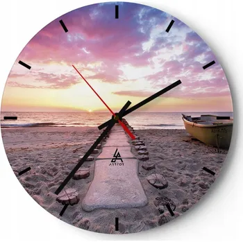 Hodiny Nástěnné hodiny do kuchyně 30x30 Krajina Skleněné hodiny do obýváku Tiché