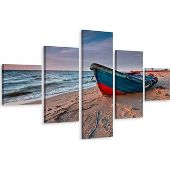 Obraz Vícedílný obraz PLÁŽ Loď Krajina 3D 200x120 cm