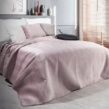 Přehoz na lůžko Přehoz na postel Eurofirany polyester 220 cm x 240 cm růžový