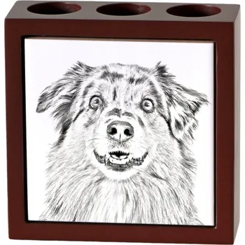 Australský ovčák, Aussie - stojánek na tužky se psem, organizér na stůl