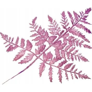 umělá květina UMĚLÝ LIST třpytivý fialový VĚTVIČKA k dekoraci věnce, aranžmá, svátků