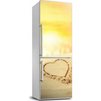 Fototapeta Nálepka na ledničku Srdce na pláži 70x190 cm