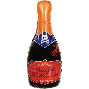Balónek Fóliový balónek Happy Halloween šampaňské, 48 x 99 cm