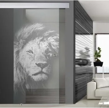 Interiérové dveře Glasdesign Lion King skleněné posuvné dveře LG 900 x 2050 mm