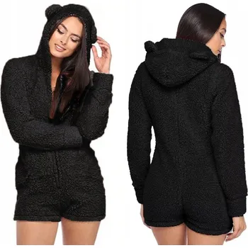 Dámské pyžamo Dámské pyžamo Onesies overaly polyester černé, velikost S