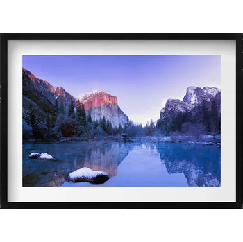 Obraz Dekorativní obraz na zeď do obýváku kuchyně Zimní krajina jezera 70x50 cm