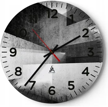 Hodiny Nástěnné hodiny do obýváku 40x40 3D Kulatý Skleněné hodiny Loft Tiché