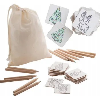 Obraz VÁNOČNÍ PEXESO k vybarvení se sadou pastelek, 24 dílků