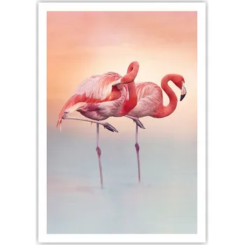 Obraz Plakát na zeď bez rámu 70x100 plameňáci obraz plakáty do obývacího pokoje ložnice