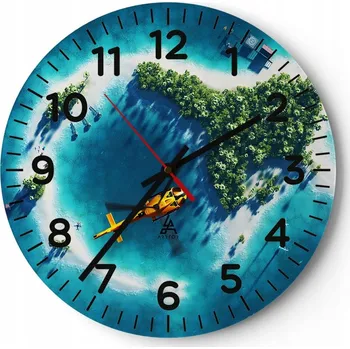 Hodiny Kuchyňské nástěnné hodiny 30x30 Krajina Moderní Skleněné hodiny do obýváku Tiché