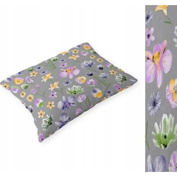 Povlak na polštářek Povlak na polštář 40x60 cm BAVLNA 100% CERTIFIKÁT - Polní Květy Šedé