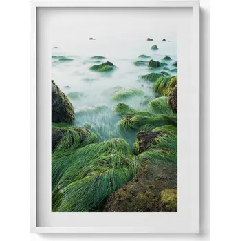 Obraz Obraz v rámu na zeď do obýváku Tráva na břehu řeky 50x70 cm