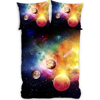 Povlečení POVLEČENÍ KOSMOS GALAXIE PLANETY FOTO REALISTICKÉ 160x200