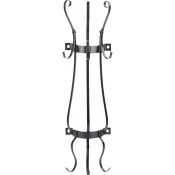 Věšák ČERNÝ VĚŠÁK NA OBLEČENÍ A DOPLŇKY, Připevnitelný ke zdi, KOVOVÝ