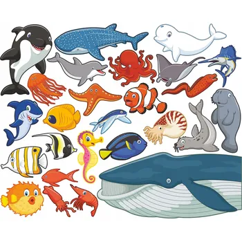 Samolepící dekorace Samolepka na stěnu zvířátka pro děti 119x96cm