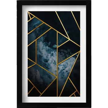 Obraz Dekorativní obraz v rámu do obýváku Tmavá geometrická Abstrakce 20x30 cm