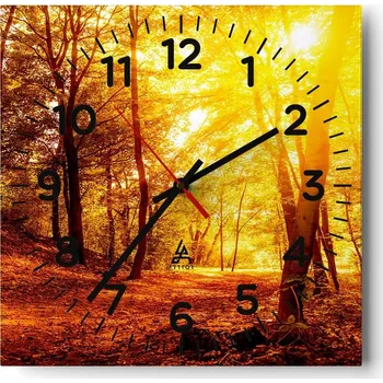 Hodiny Nástěnné hodiny do obýváku 40x40 Krajina Bezhluczne Skleněné hodiny Tiché