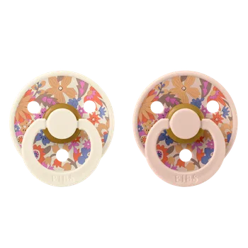 dudlíky Bibs dudlíky kaučuk Colour 2 ks 0-6 měsíců Liberty June-blossom-blush
