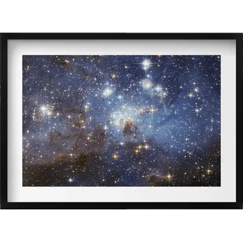 Obraz Elegantní obraz do obýváku v černém rámu Nebe a hvězdy vesmír 70x50 cm