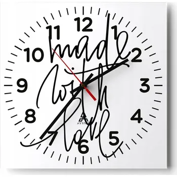 Hodiny Kuchyňské nástěnné hodiny 30x30 Typografie Skleněné hodiny do obýváku Moderní Tiché