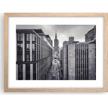 Obraz Obraz plakát v rámu světlý dub do obýváku 40x30 město foto na zeď