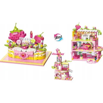 ostatní stavebnice Qman 3v1 Stavebnice narozeninové Dort cukrovinky 580 dílů