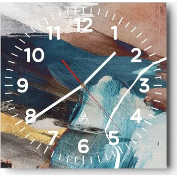 Hodiny Kuchyňské nástěnné hodiny 30x30 Abstrakce Skleněné hodiny do obýváku Moderní Tiché