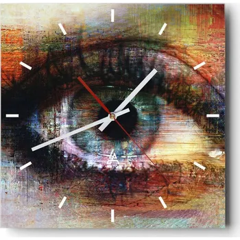 Hodiny Velké nástěnné hodiny 40x40 Abstrakce Skleněné tiché hodiny