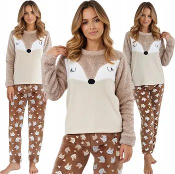 Dámské pyžamo Dámské pyžamo Margo polyester béžové, velikost S