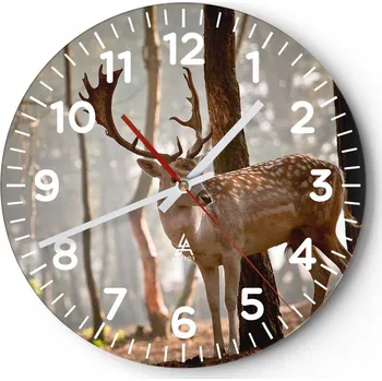 Hodiny Nástěnné hodiny do obýváku 40x40 Zvířata Kulatý Skleněné hodiny Loft Tiché