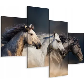 Obraz Čtyřdílný obraz Koně ZVÍŘATA 3D dekorace 120x75