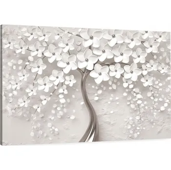 Obraz Obraz na plátně do obýváku ŠEDÝ STROM 3D 100x70