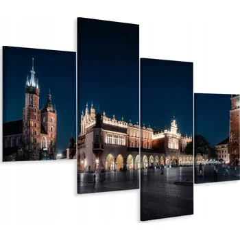 Obraz Obraz triptych Krakov v noci Kostel 3D 80x50