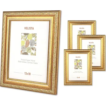 Obraz Zlatý staromódní rámeček 13x18, sada 4 ks svatba křtiny