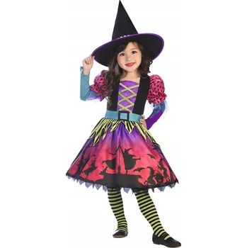 Karnevalový kostým Dětský Kostým Čarodějnice Šaty Halloween 98-104 cm 3-4 roky