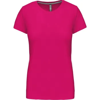 Dámské tričko KARIBAN Dámské bavlněné tričko vyšší gramáže K380 Barva: Růžová fuchsiová, Velikost: XXL
