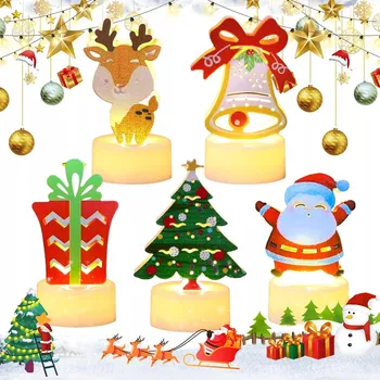 Dekorativní svítidlo VÁNOČNÍ DEKORACE DO DOMU BEZPLAMENNÉ SVÍČKY NOČNÍ LAMPA