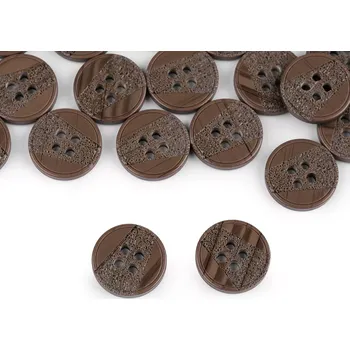 Knoflík Knoflík laser hnědý 18mm (Knoflík plastový hnědý 18mm)