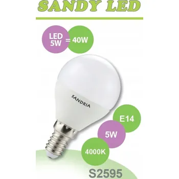 Žárovka SANDRIA LED žárovka E14 S2595 SANDY LED E14 B45 5W SMD 4000K