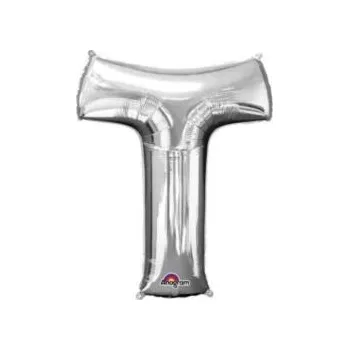 Balónek Fóliový balónek Amscan písmeno T stříbrný 25x33 cm