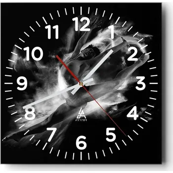 Hodiny Kuchyňské nástěnné hodiny 30x30 Tanečník Skleněné hodiny do obýváku Moderní Tiché